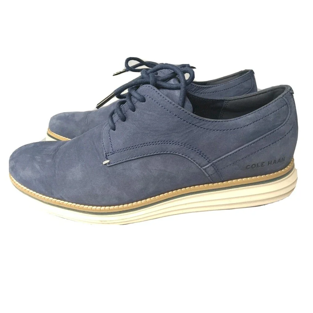 Cole Haan Original Grand Cloudfeel Oxford Mens Shoes Sz 10.5 Blue Nubuck C33811